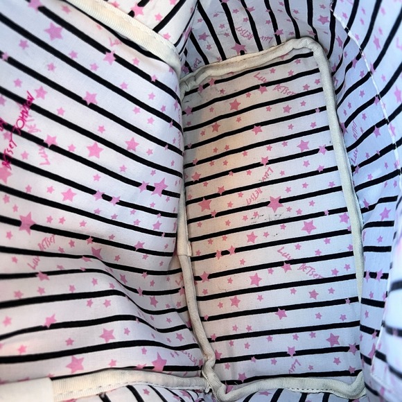 Betsey Johnson Striped Cat Mini Backpack Purse Gold Heart Nose Kawaii Y2K Bag - Picture 8 of 11